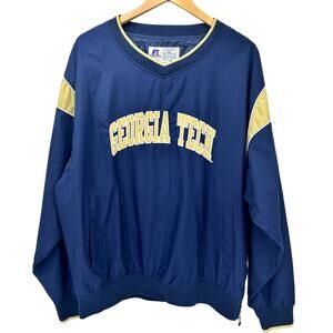 Vintage Russell Georgia Tech Jacket Yellow Jackets Mens XL Blue Windbreaker